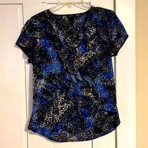 Blue white and yellow blouse Ann Taylor
